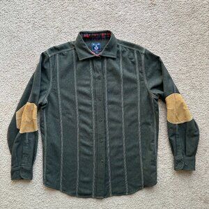 Faconnable Shirt Mens XL Wool Blend Flannel Button Up Long Sleeve Spread Collar